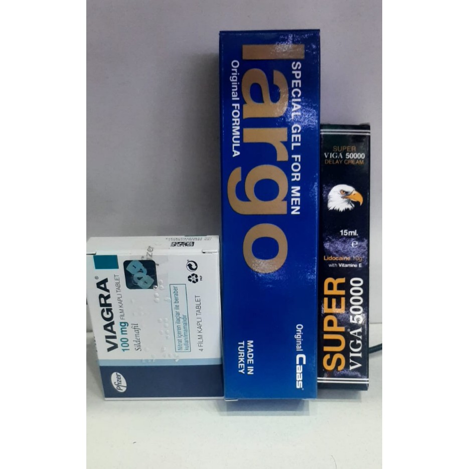 Viagra 100 Mg 4 Tablet + Largo Büyütücü Krem + Super Viga 50000 Geciktirici Krem